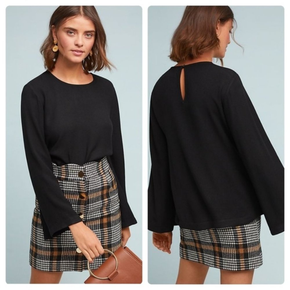 Anthropologie Cloth & Stone Bell-Sleeved Top